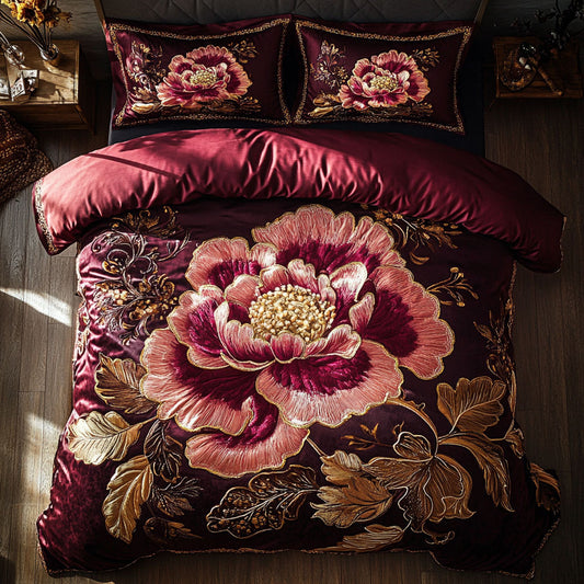Crimson Glow Peony CW2509034CL Duvet Cover Set