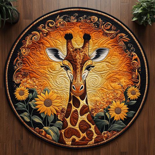 Sunflower Giraffe CM0505050CL Quilted Round Mat