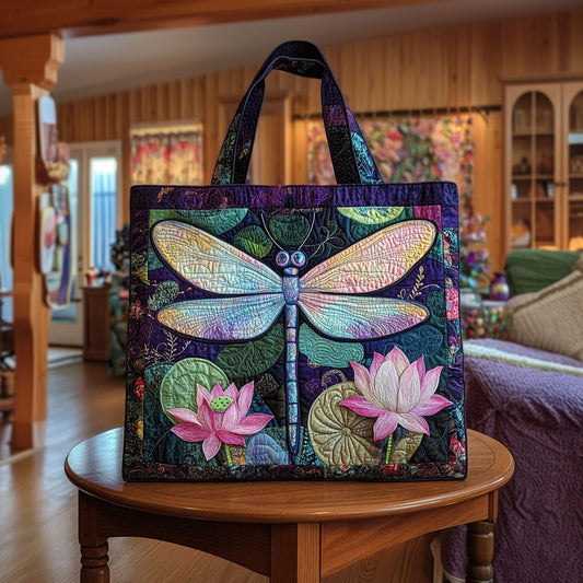 Dragonfly Lotus KL2111013CL Quilted Tote Bag