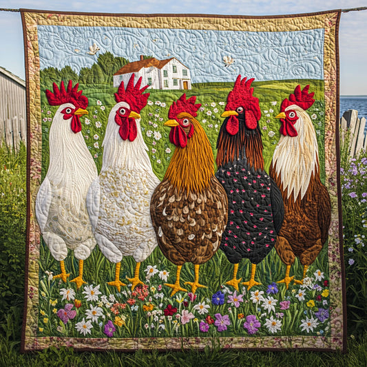 Farmhouse Roosters WY1308034CL Quilt