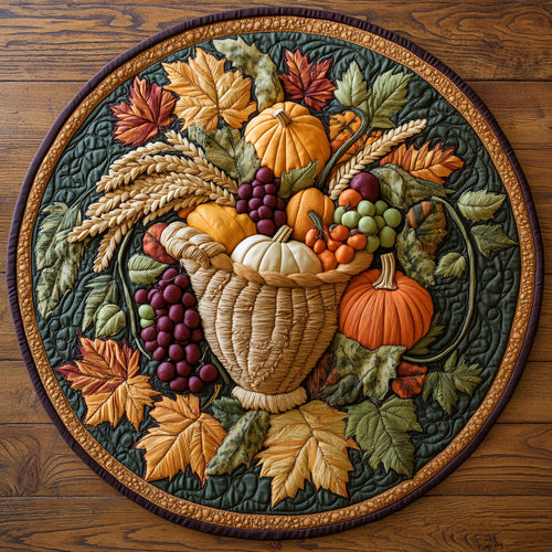 Maple Bounty WN2508081CL Quilted Round Mat