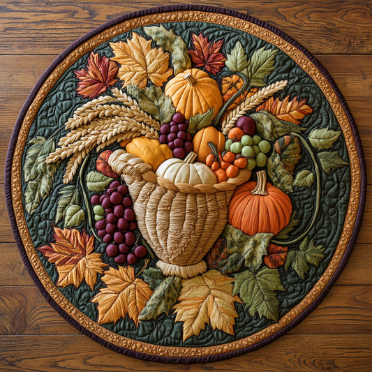Maple Bounty WN2508081CL Quilted Round Mat