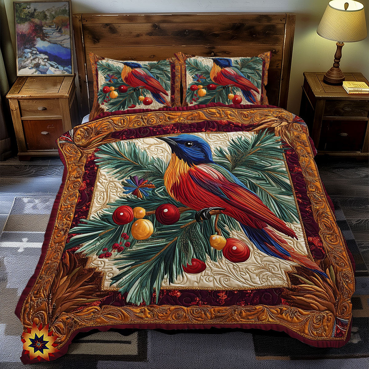 Christmas Bird WY0312066CL Duvet Cover Set