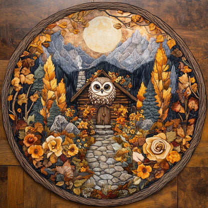 Owl Cottage Escape WN2705055CL Quilted Round Mat