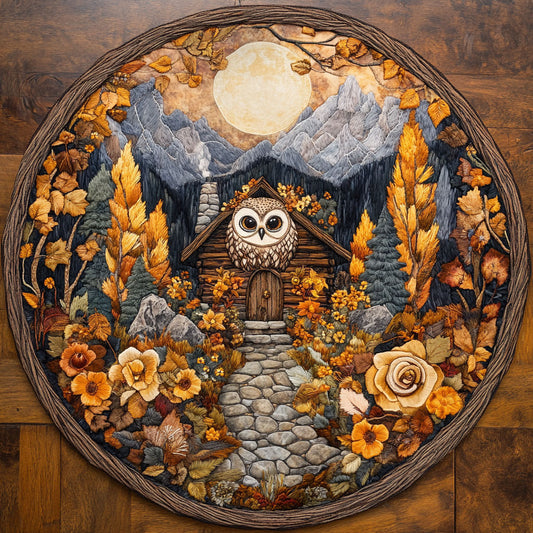 Owl Cottage Escape WN2705055CL Quilted Round Mat