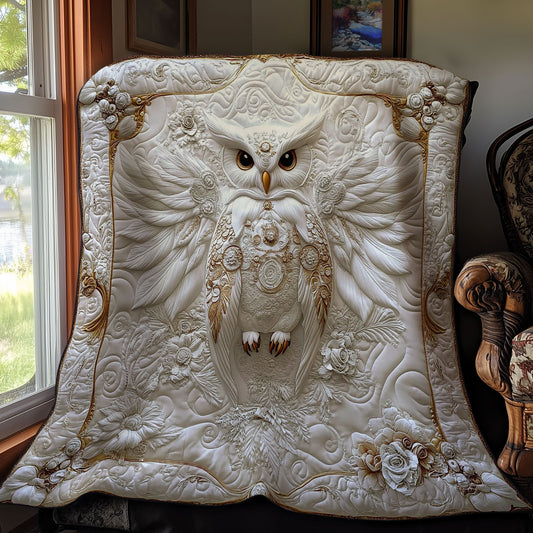 White Mechanical Owl WY3012035CL Quilt