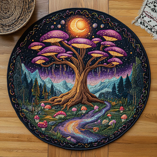 Mystic Mushroom Tree WY1208063CL Quilted Round Mat
