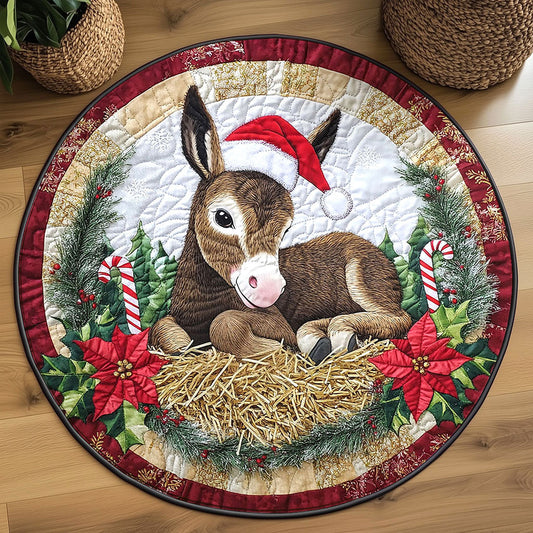 Donkey Christmas Star WN1111027CL Quilted Round Mat