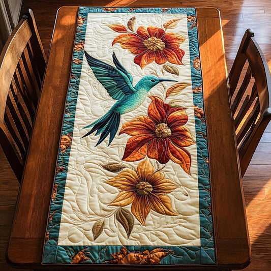 Floral Hummingbird WX0606020CL Quilted Table Runner