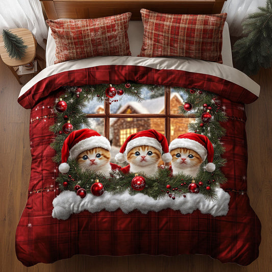 Merry Plaid Cat WN1411102CL Duvet Cover Set