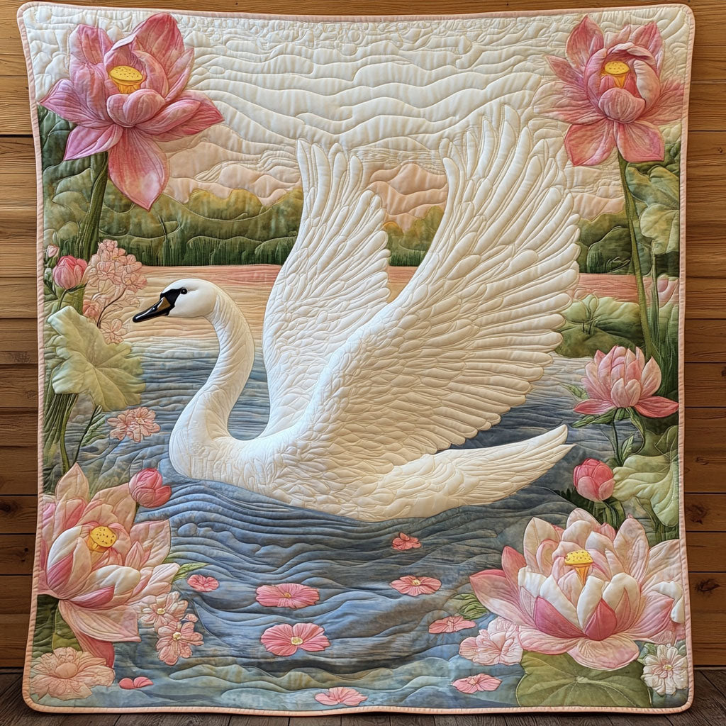 Swan Lotus Lake CW1605188CL Quilt