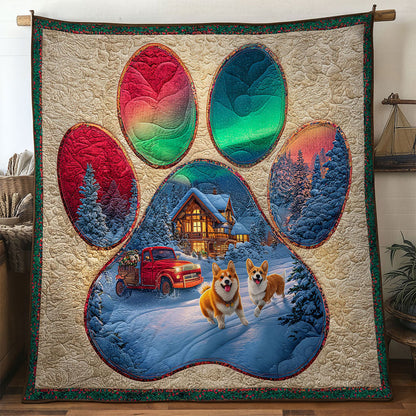 Forest Joy Corgi Paw WN0611043CL Quilt