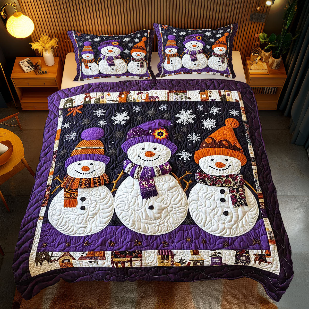 Purple Warmy Snowman WP0512058CL Duvet Cover Set