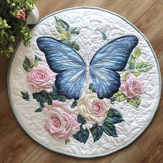Floral Butterfly CW0805011CL Quilted Round Mat