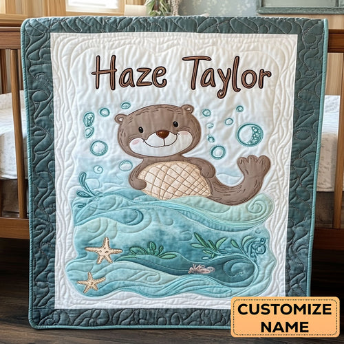Otter And Shell WN2807106CL Personalized Baby Quilt