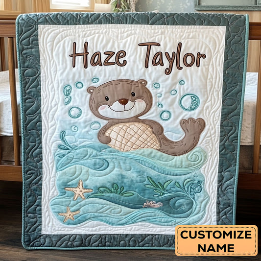 Otter And Shell WN2807106CL Personalized Baby Quilt