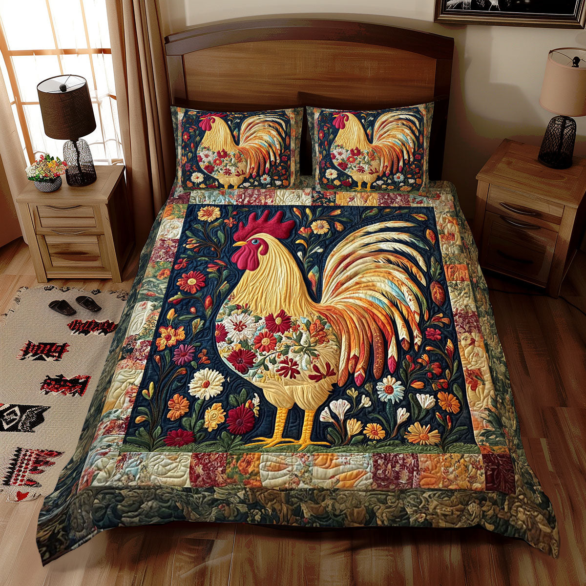 Vintage Chicken WJ2211035CL Duvet Cover Set