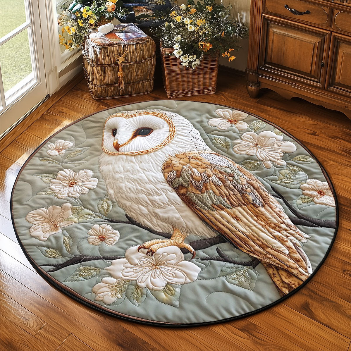 Spring Barn Owl WP2204064CL Quilted Round Mat