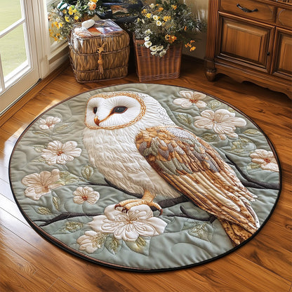 Spring Barn Owl WP2204064CL Quilted Round Mat