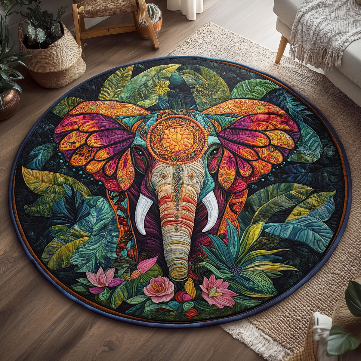 Elelphant WX1005014CL Quilted Round Mat
