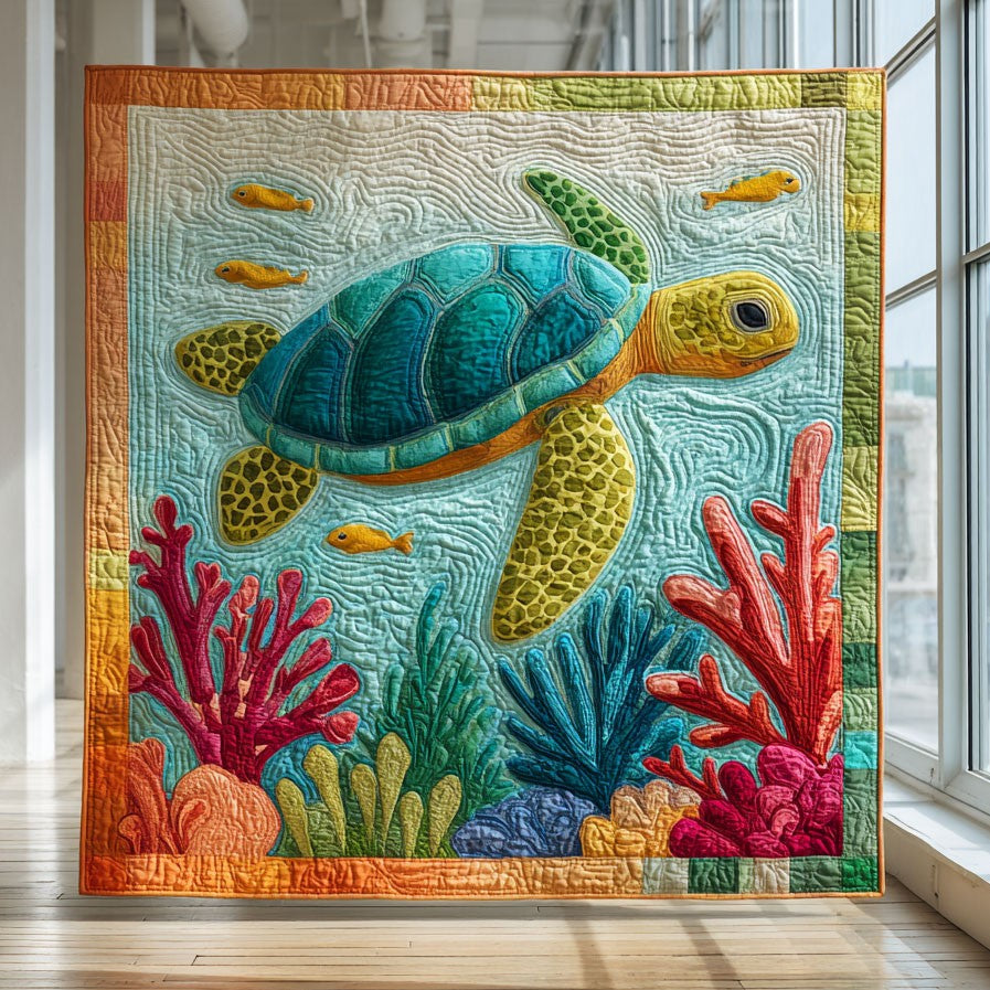 Turtle Coral Reef CW0509037CL Quilt
