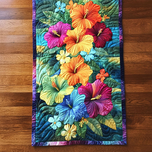 Hibiscus Paradise CM2205036CL Quilted Table Runner