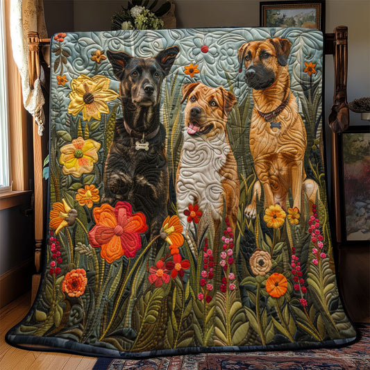 Dog Flower YR2112004CL Quilt