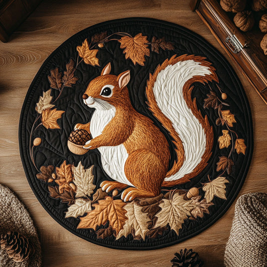 Autumn Squirrel CW2907004CL Quilted Round Mat