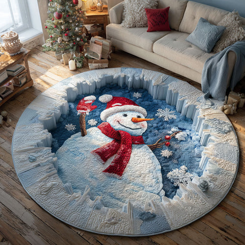 Happy Snowman CW1111044CL Quilted Round Mat