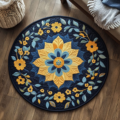 Sunny Flower Symbol WP0404002CL Quilted Round Mat