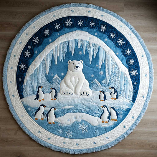 Polar Bear Winter Tale WN1605041CL Quilted Round Mat