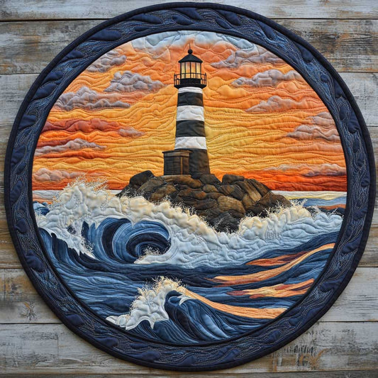 Sunrise Scene CQ2104006CL Quilted Round Mat