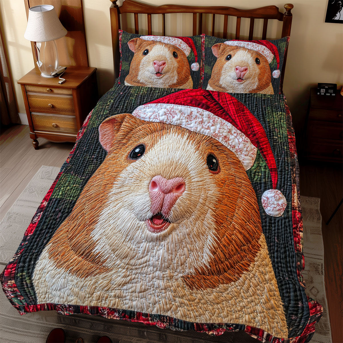 Guinea Pig Christmas WX2111069CL Duvet Cover Set