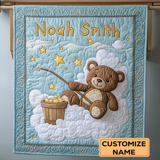 Star Catcher Bear WY2507029CL Personalized Baby Quilt