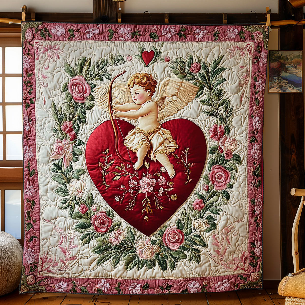 Cupid And Heart WY3012010CL Quilt