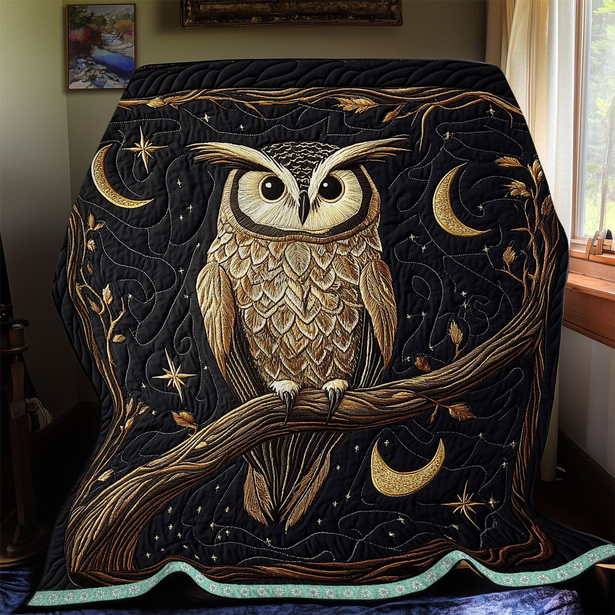 Golden Owl Night WX2512024CL Quilt