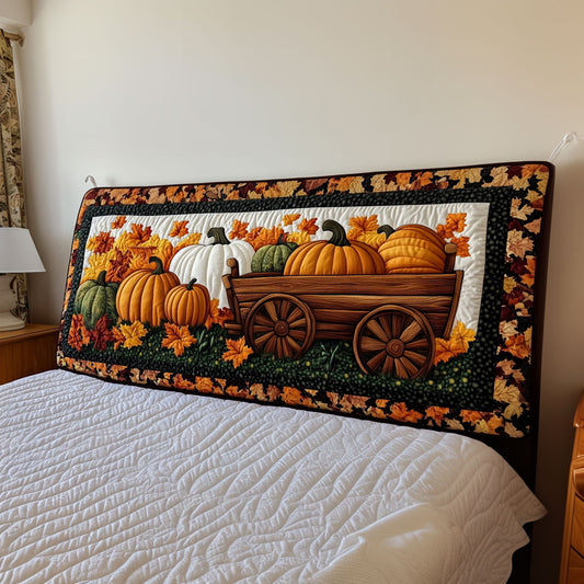 Pumpkin Harvest Haven KL2912012CL Quilted Headboard Slipcover