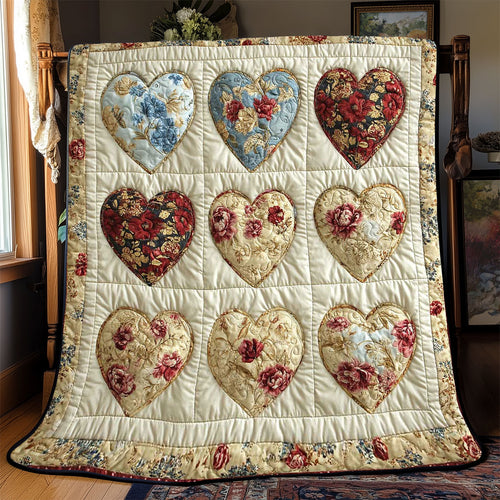 Vintage Floral Heart WP3012037CL Quilt