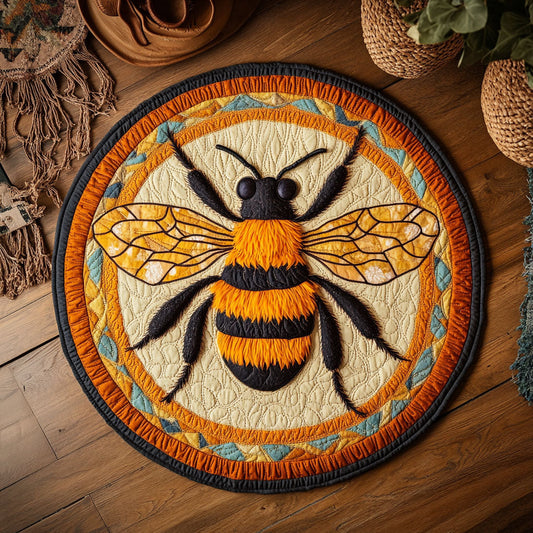 Sweet Honey Bee WJ0306035CL Quilted Round Mat