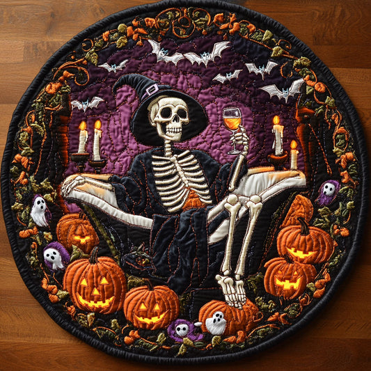 Lantern Skeleton WN2008031CL Quilted Round Mat