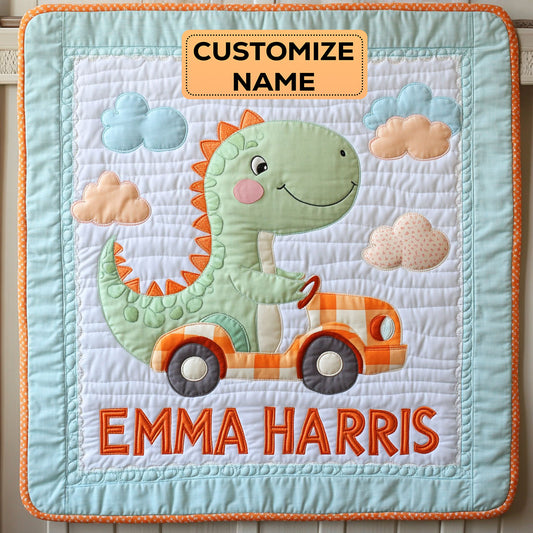 Dino Rider CW2407003CL Personalized Baby Quilt