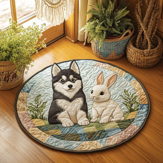 Husky And Bunny WJ2504044CL Quilted Round Mat