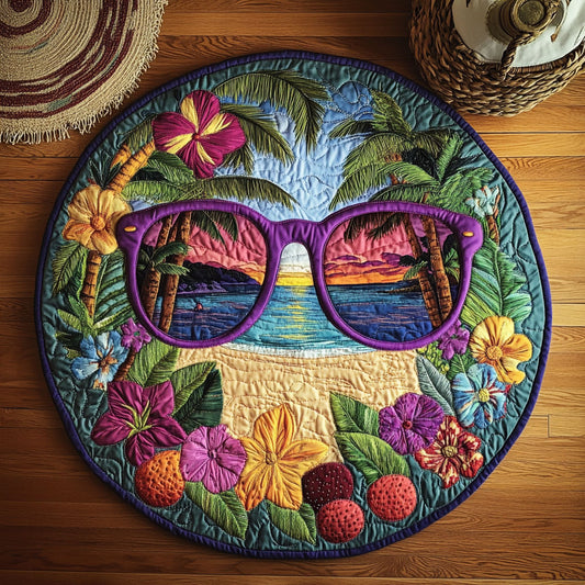 Sunglasses Tropical WY1906061CL Quilted Round Mat