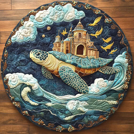 Mythical Turtle Light WN1305050CL Quilted Round Mat