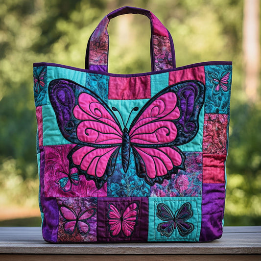 Floral Flutter CP2509043CL Quilted Tote Bag