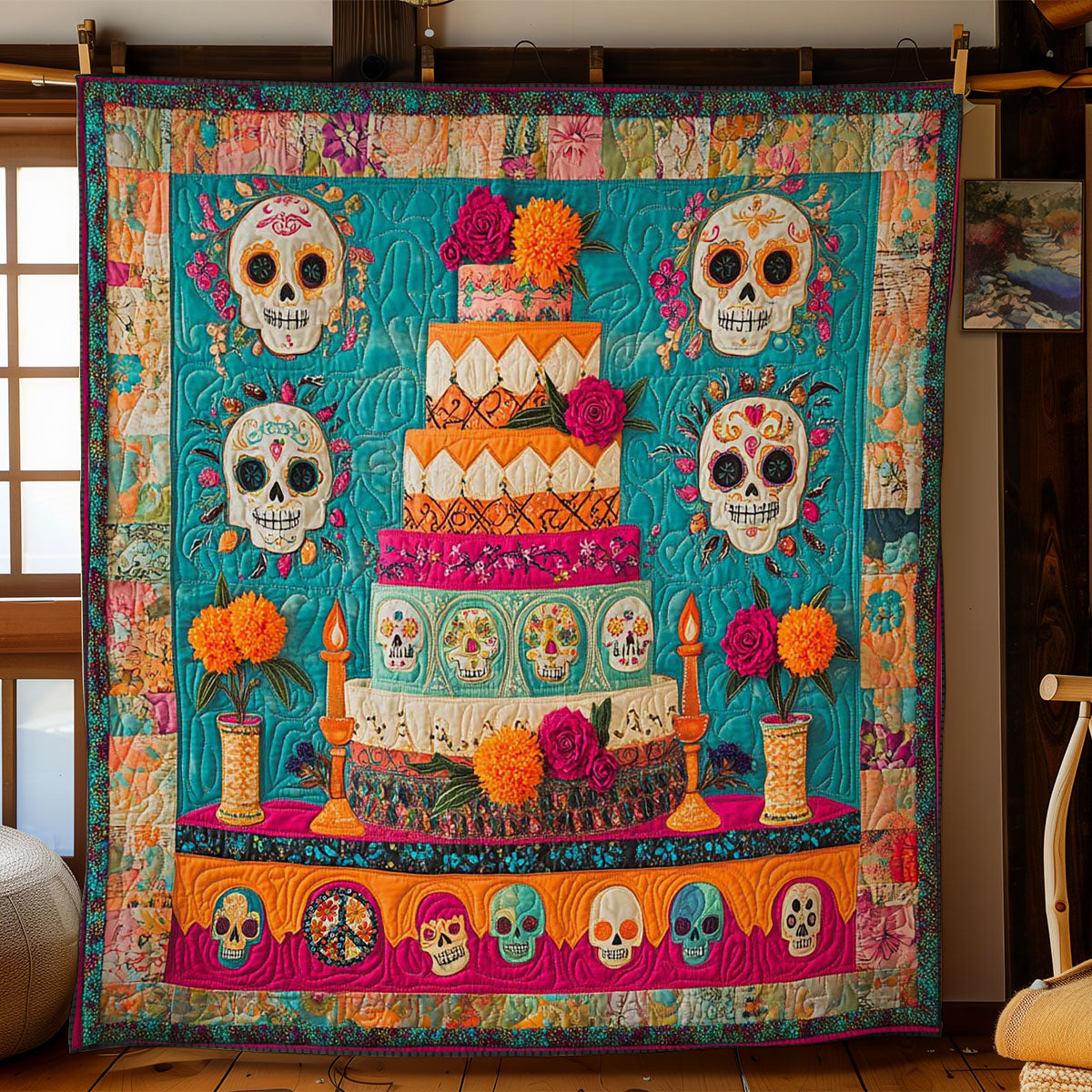 Skull Cake Fiesta WN2811037CL Quilt