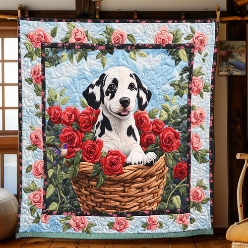 Dalmatian Roses Basket WP0411012CL Quilt