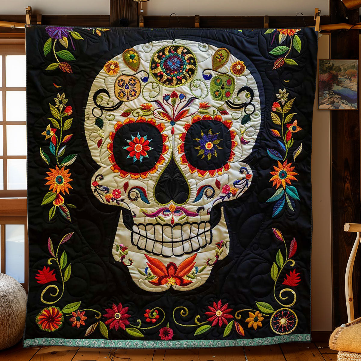 Calavera Sugar Skull WJ1909002CL Quilt