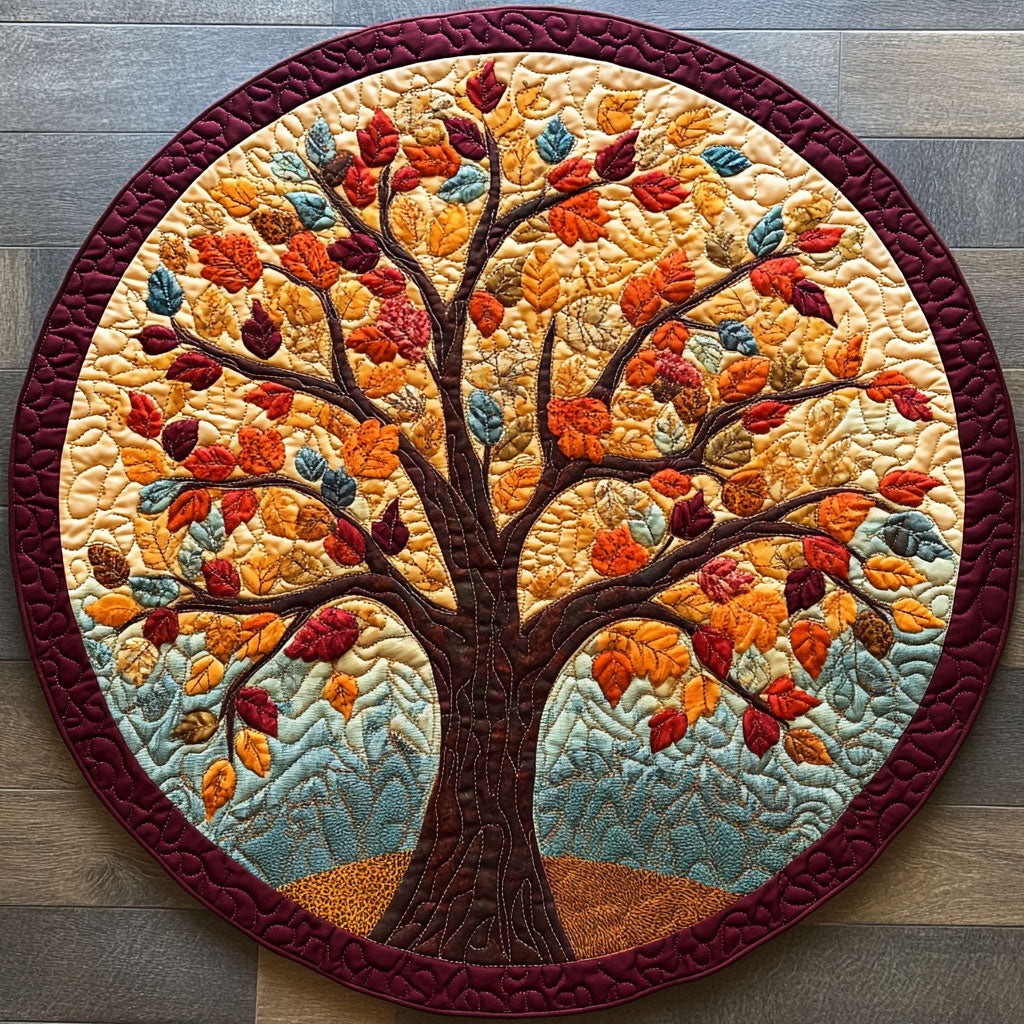 Radiant Tree WN0808076CL Quilted Round Mat