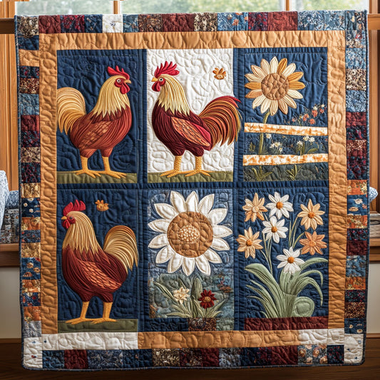 Daisy Roosters WY2708017CL Quilt